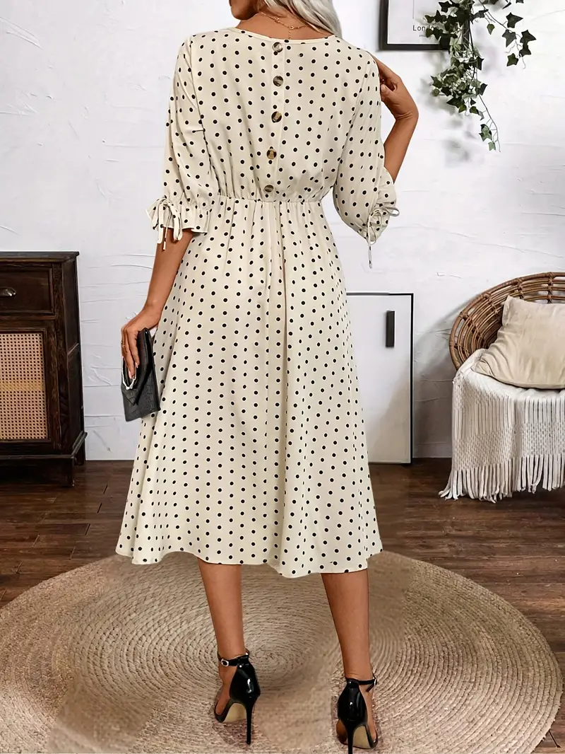 womens elegant polka dot dress comfortable fitted sleeve - Temu Germany womens elegant polka dot dress comfortable fitted sleeve - Temu Germany