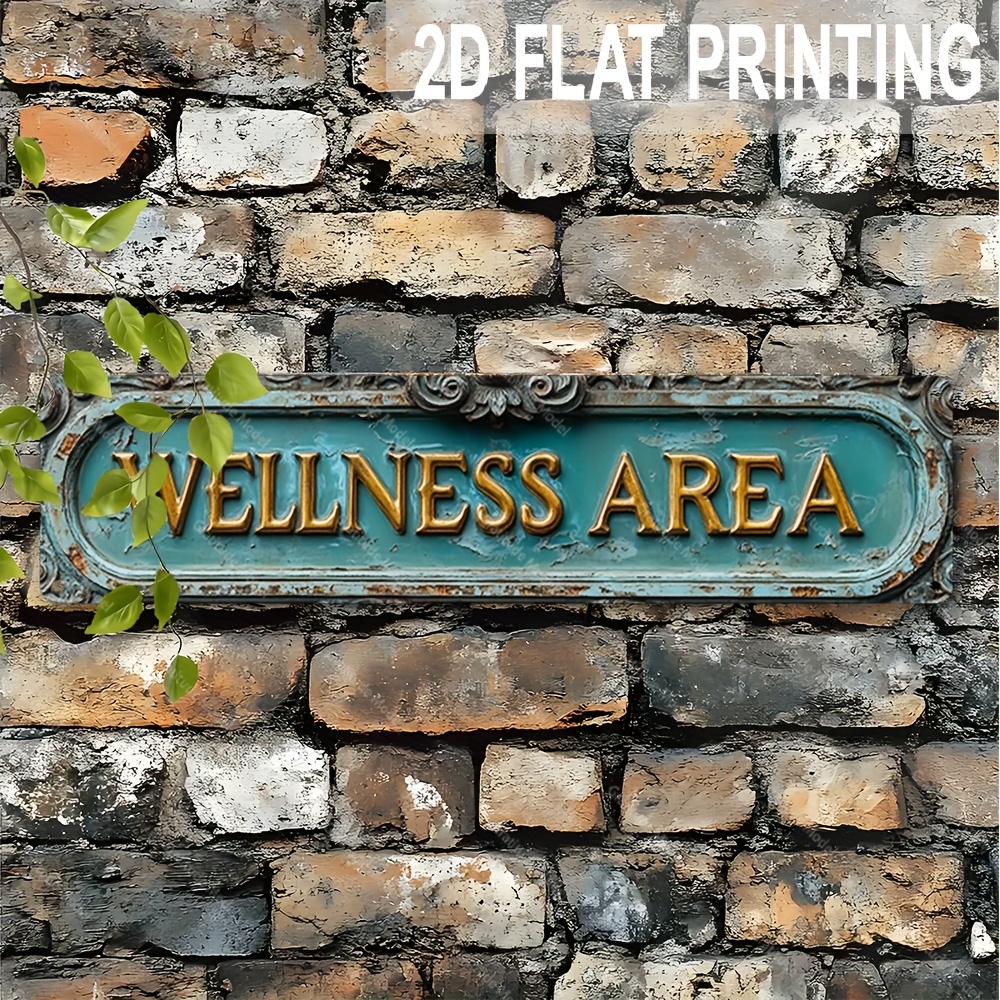 TEMU 2d Flat - A 2d Flat Sign, 1pc, A Durable Aluminum Plaque Labeled "wellness Area" (15.7x3.9 Inches / 40cm X 10cm), Suitable For Homes, Cafes, Man