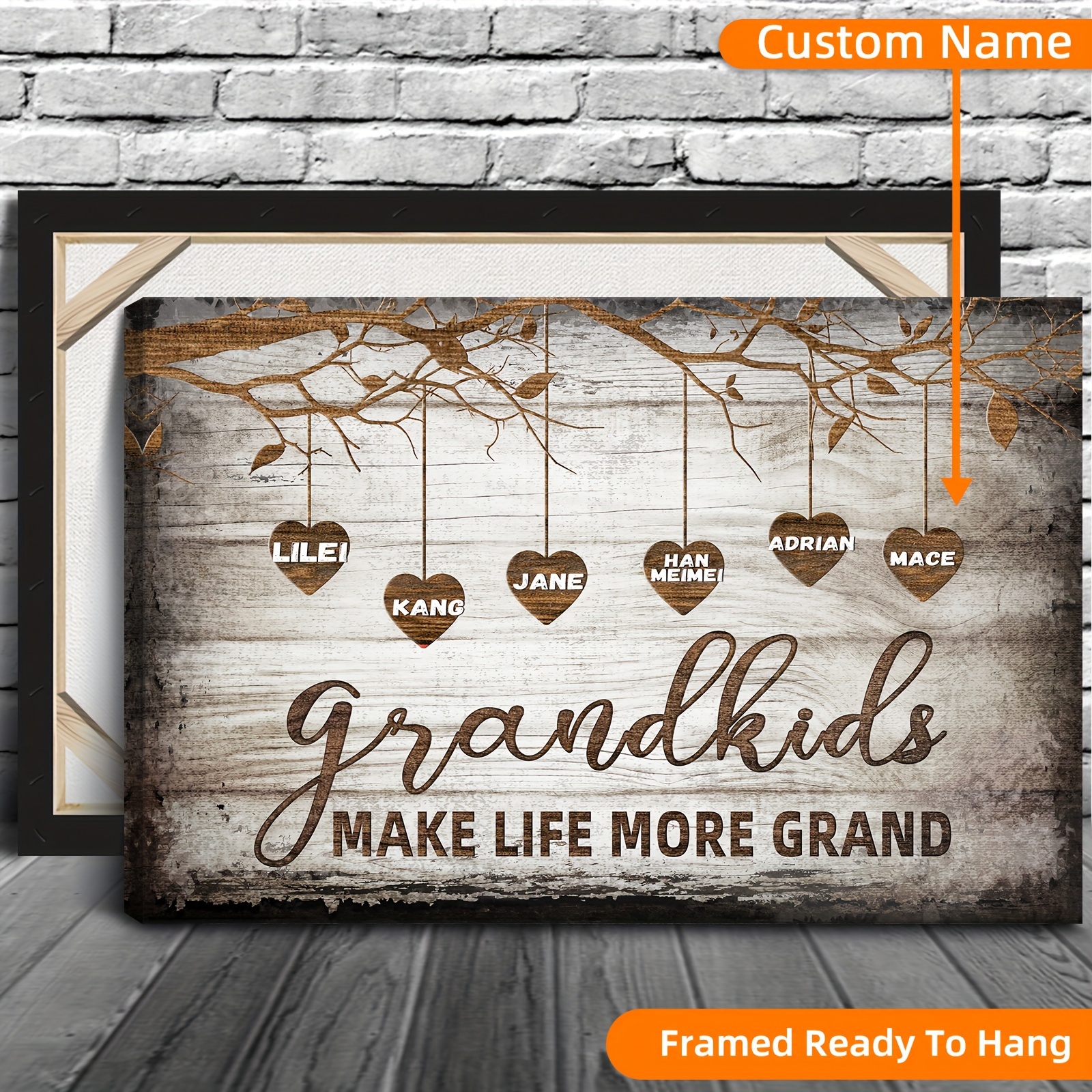 

1pc Customizable Wooden Framed Poster, Gift For Family Grandkid, Ideal Gift For Bedroom Living Room Corridor, Wall Art, Wall Decor, Winter Decor, Wall Decor, Room Decoration