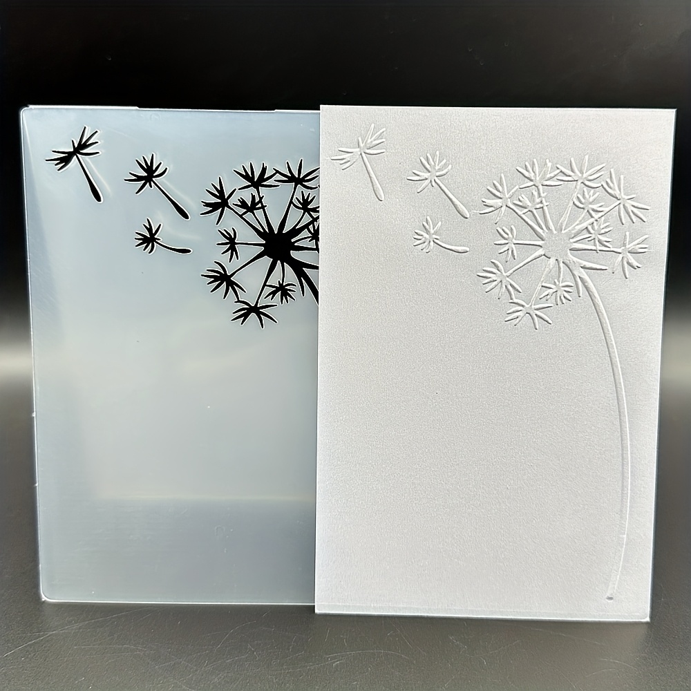 1pc Dandelion Card Press Folder - 3d Embossed Clip, Plastic Embossing Template Perfect For Occasions And Making Cards, Handmade Crafts Scrapbooks, Gift Tags, Etc