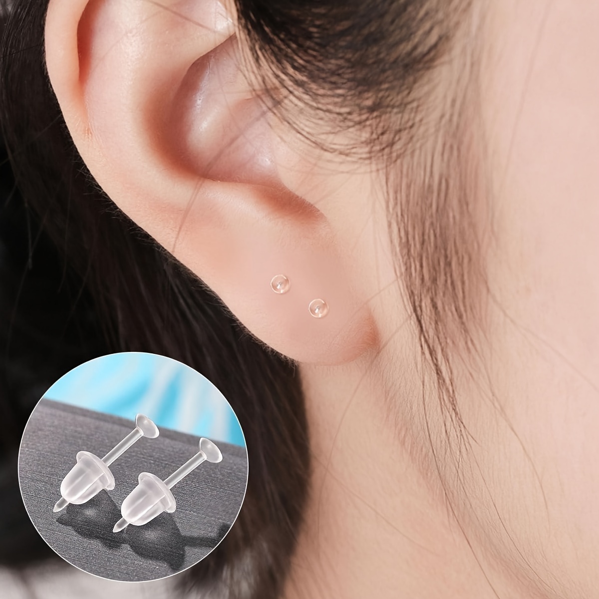 Ear Piercing Retainer Clear Earrings Near Me Invisible Plastic