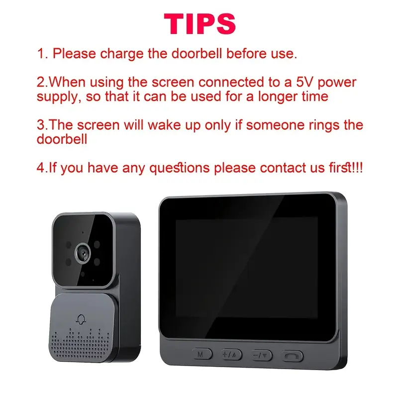 4 3 smart two way audio indoor security camera with night mounted rechargeable needed for real time video monitoring details 0
