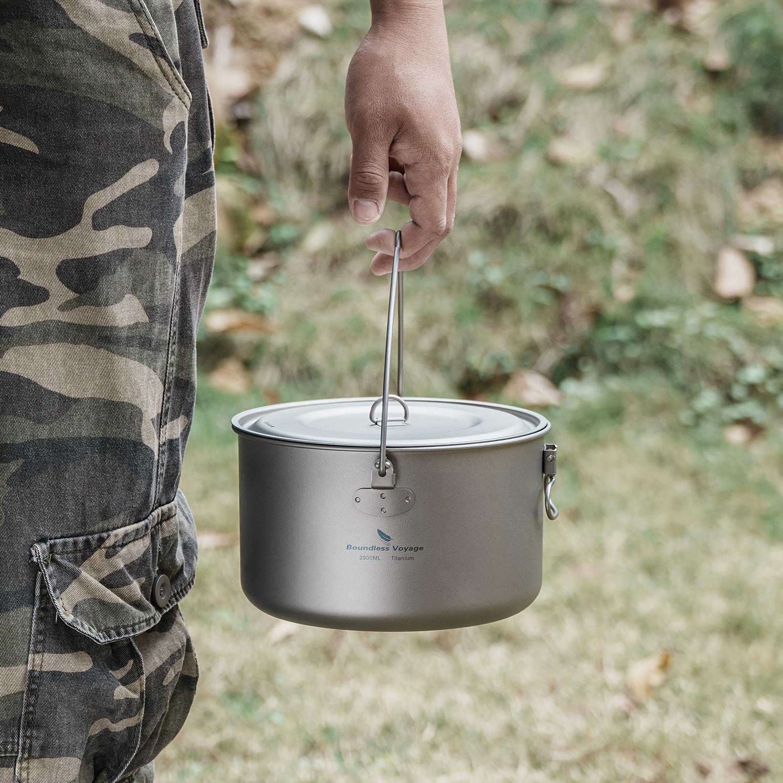 Voyage Large Capacity Pure Titanium Camping Pot - Durable, Lightweight Outdoor Cookware For Hiking & Picnics