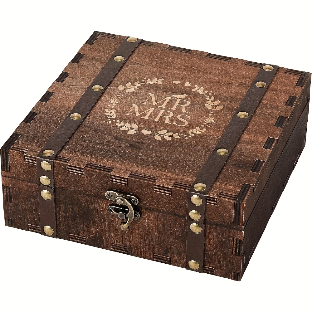 Vintage Wooden Jewelry Box with Custom Engraving