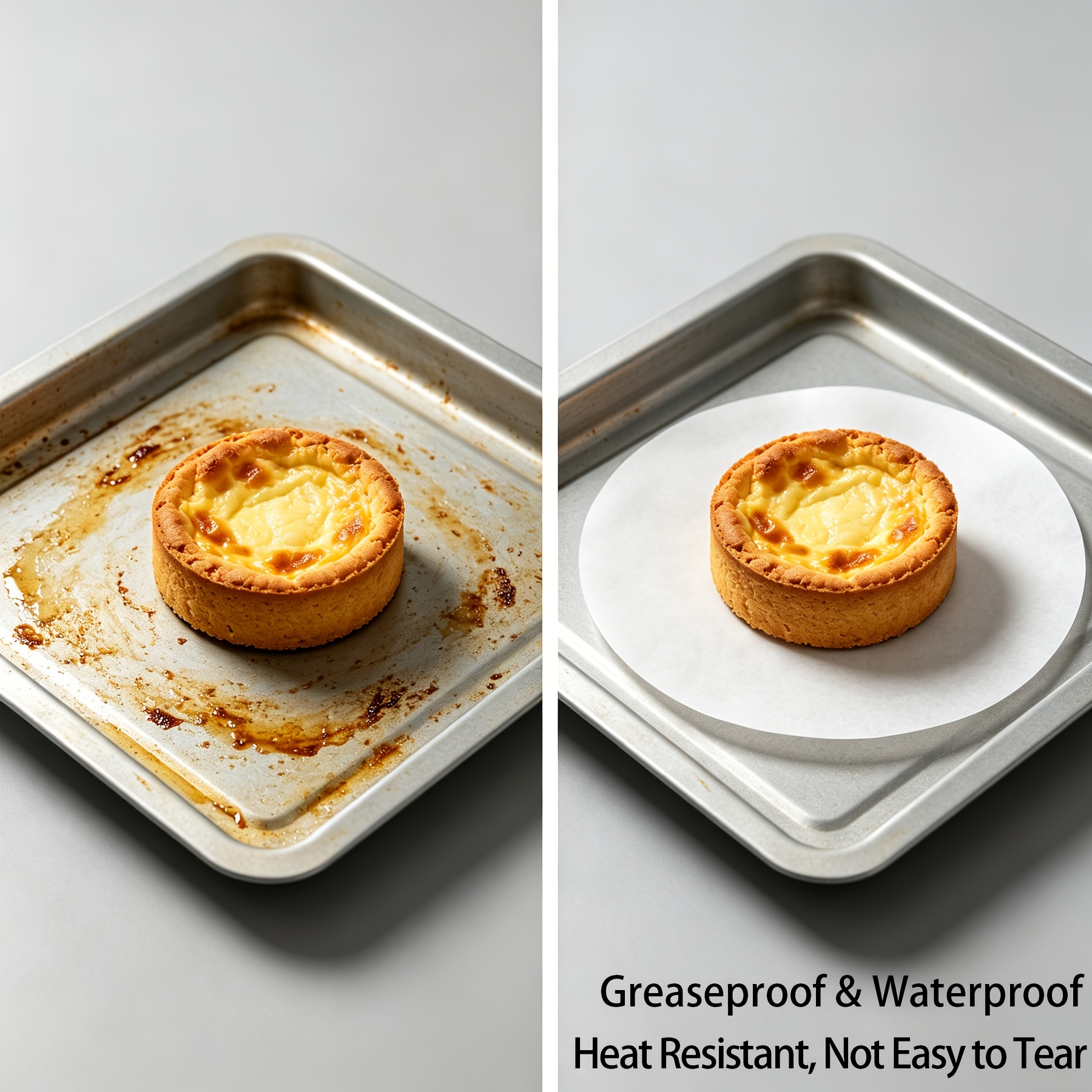 95pcs Oil-Proof Non-Stick White Round Baking Paper, Disposable