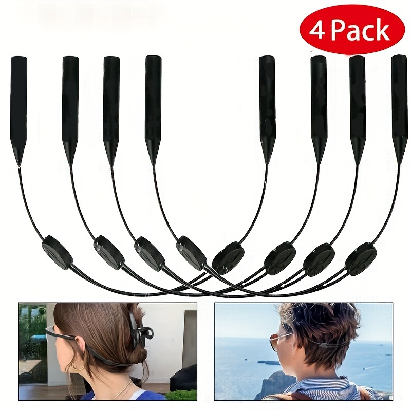 

4pcs 40cm Neoprene Glasses Strap Sport Lanyard Cord Rope Spectacles Sunglasses Anit Slip Neck Holder Adjustable Stretchy Sunglasses Retainer Chain