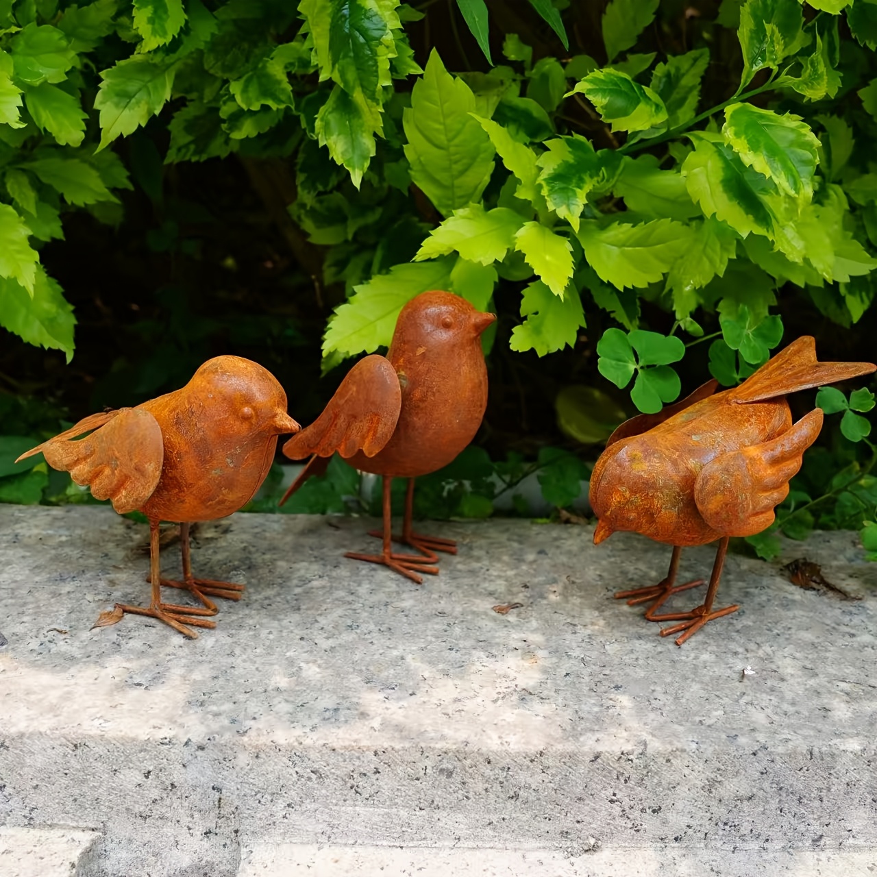 TEMU 3pcs Set Of Distressed Rust-colored Wrought Ornaments, From Wrought Iron With A Distressed Rust Finish. Feature A Heavy Vintage Texture And ,