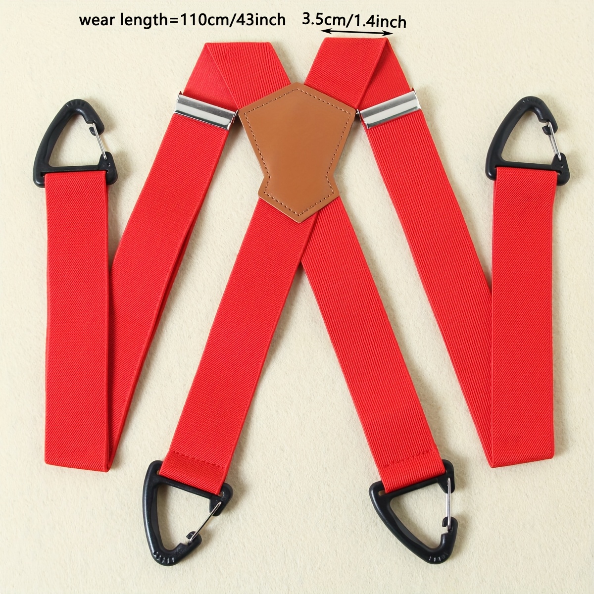 TEMU Men's Adjustable X-shaped Elastic Suspenders In Colors, Featuring Heavy-duty Hooks For Casual Sports Use