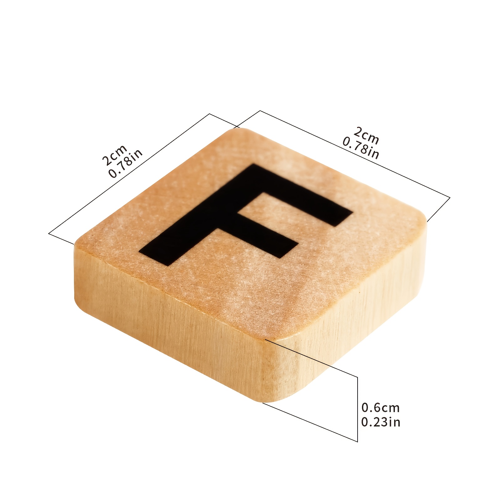 Wooden 26 English Letters Building Blocks For Word And Literacy Education, Includes 144 Printed Wooden Pieces