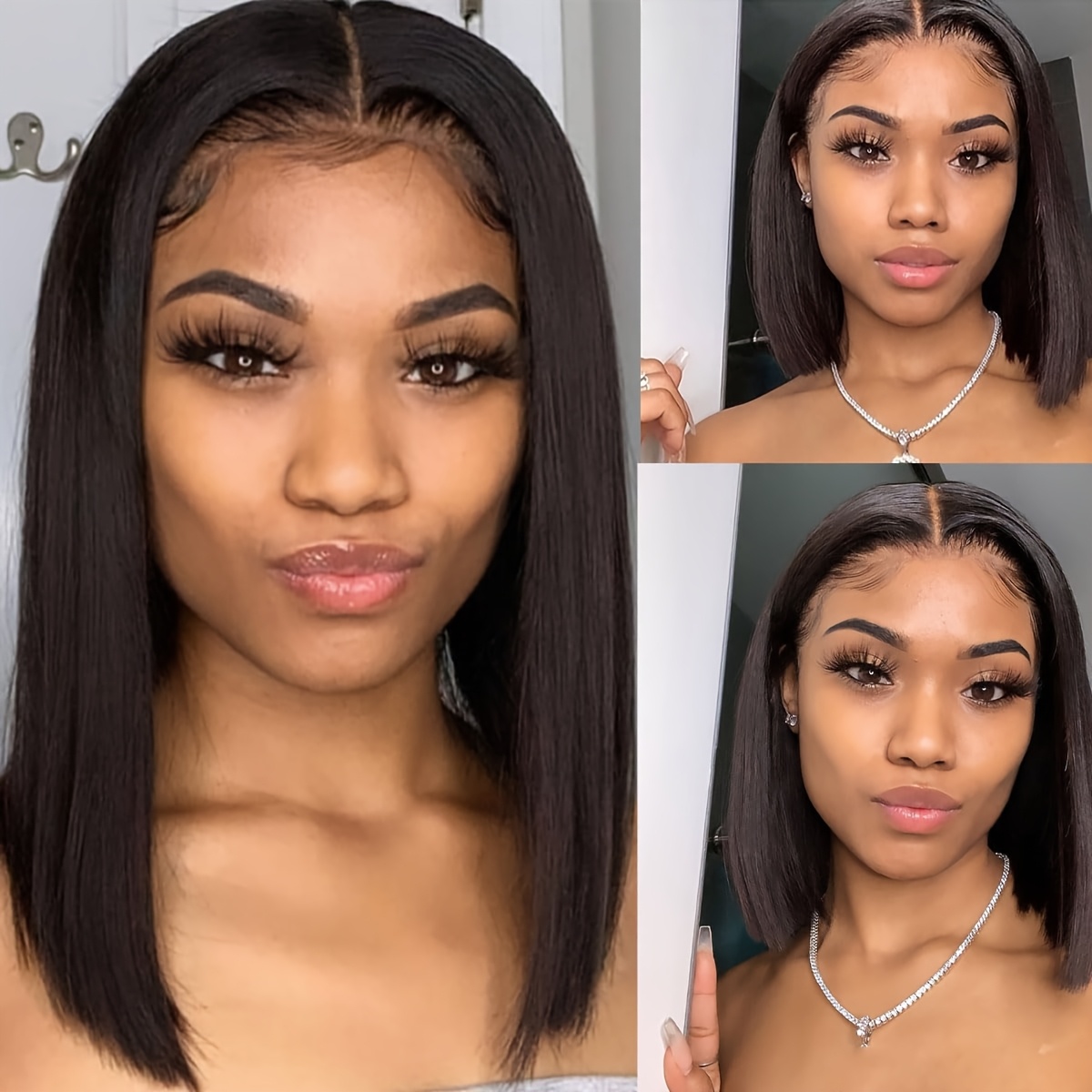 short bob wig 13x4 lace front human hair wigs straight bob wig 13x4 lace frontal short bob wigs for women 150 density details 0