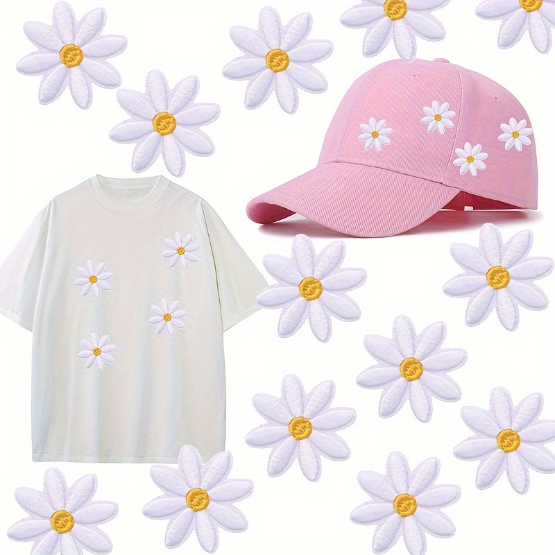 

10/20pcs Daisy Flower Ironing Patch Clothing Embroidery Clothing Ironing Diy Decorative T-shirt Backpack Hoodie Shoes