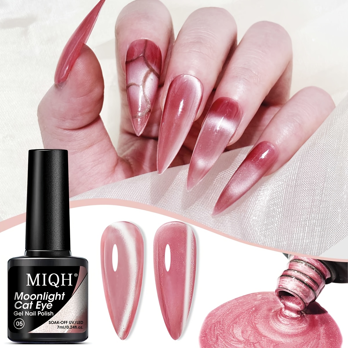 Vernis Semi-permanent Magnétique Holographique - Born Pretty - Effet Cat Eye