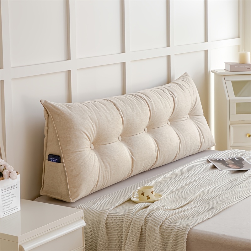 TEMU Luxury Multifunctional Breathable Headboard Cushion Available In 5 Colors, Suitable For Comfortable Reading And Lumbar Support In The Bedroom, ,