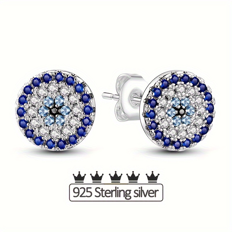 925 Silver Sparkling Zirconia Women's Earrings 1 3 Grams