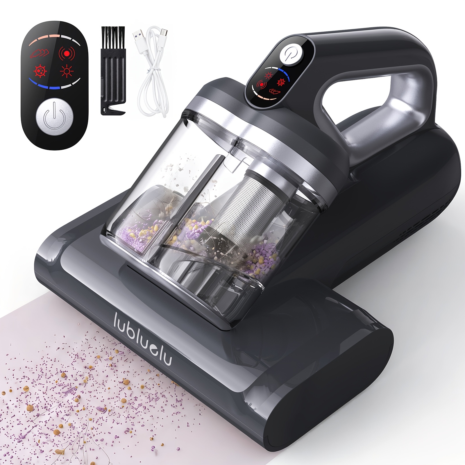 Image of Lubluelu Mattress Vacuum Cleaner Cordless 26kpa, Dust Vacuum With Uv Light And Ultrasonic Cleaning, Brushless Motor, For Bed, Pillow And Upholstery