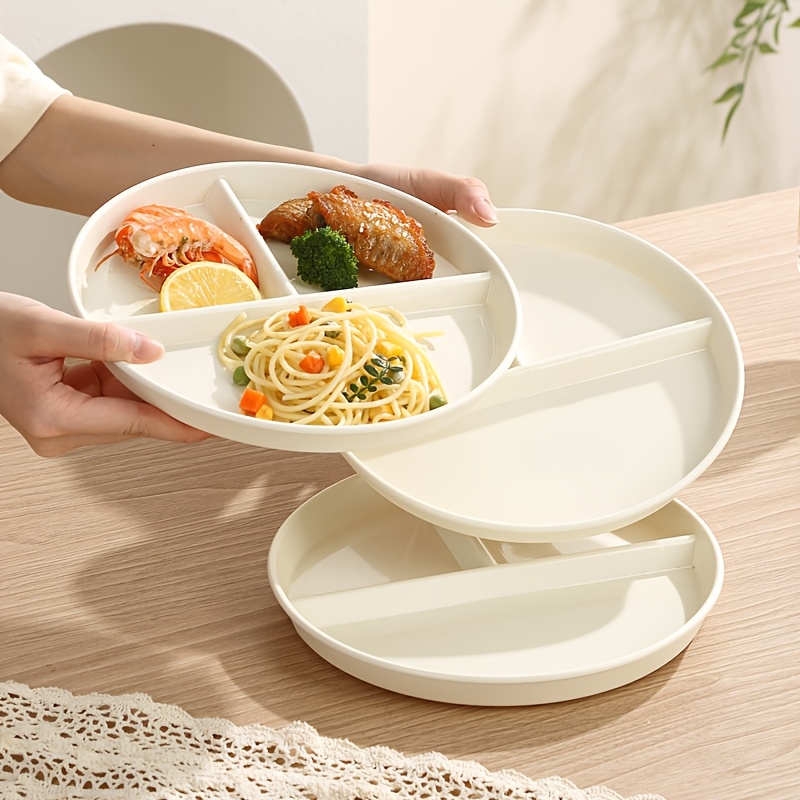 1/2/4 piezas, Plato Dividido para Control de Porciones, Plato Separado, Plato para Pérdida de Peso, Tres Compartimentos, Plato de Plástico Resistente a Caídas, Plato Escolar, Apto para Microondas y Lavavajillas, Ideal para el Control del Peso, Feliz Eid Al-Fitr