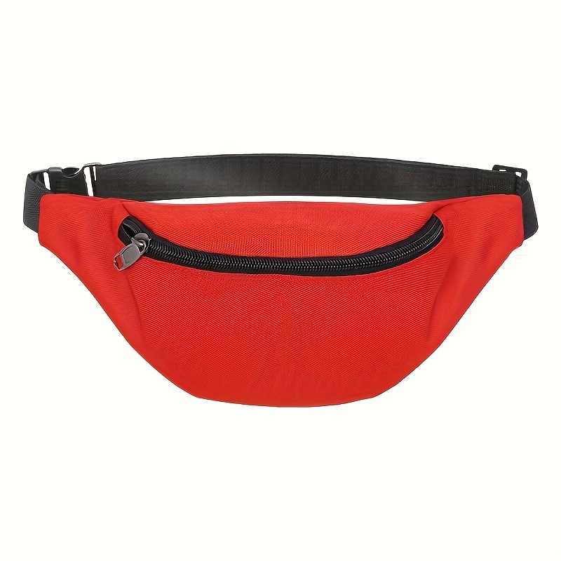 TEMU [casual Waist Bag] Fashionable And Easy Oxford Cloth Women's Waist Bag Outdoor Sports Running Phone Bag (black/red/pink/yellow/blue)