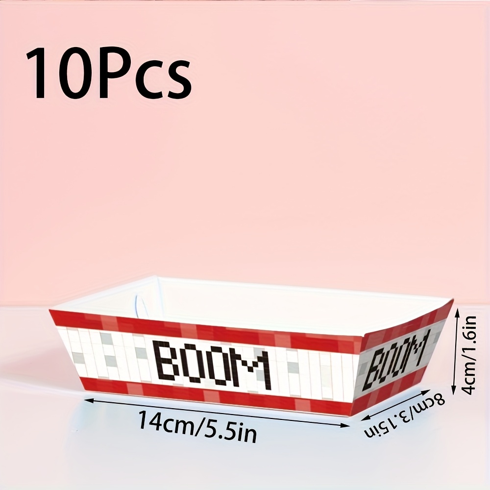 E-shop 10 Stück/20 Stück/50 Stück Servierplatten, Rotes Boom-Thema Praktische Papier-Snack-Display- Aufbewahrungsschalen für Geburtstagsdekoration,