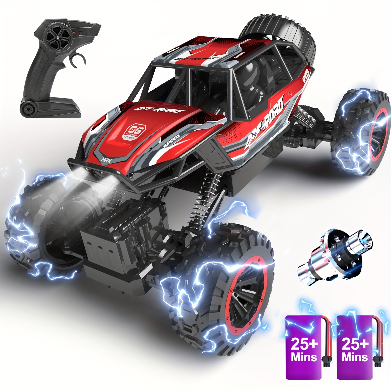 Rc car, 1:12 scale 6WD 2.4 store GHz off-road all-terrain rc car 25km/h