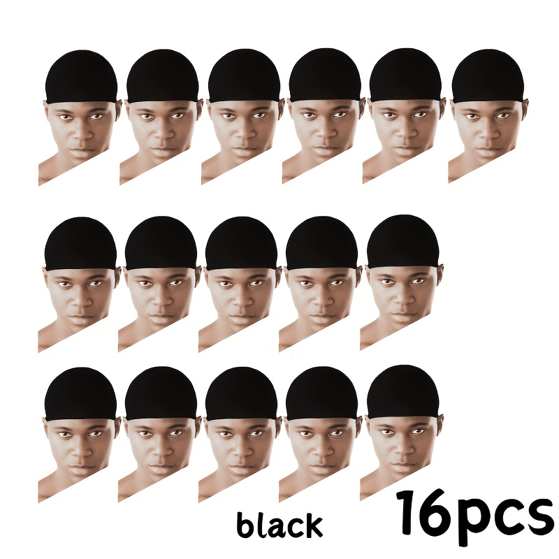 TEMU 16pcs Men's Wavy Pattern Sock Cap, Soft High-elasticity Breathable Men's Cap, Nylon Sock , Breathable Stocking Cap, Elastic Compression Adult