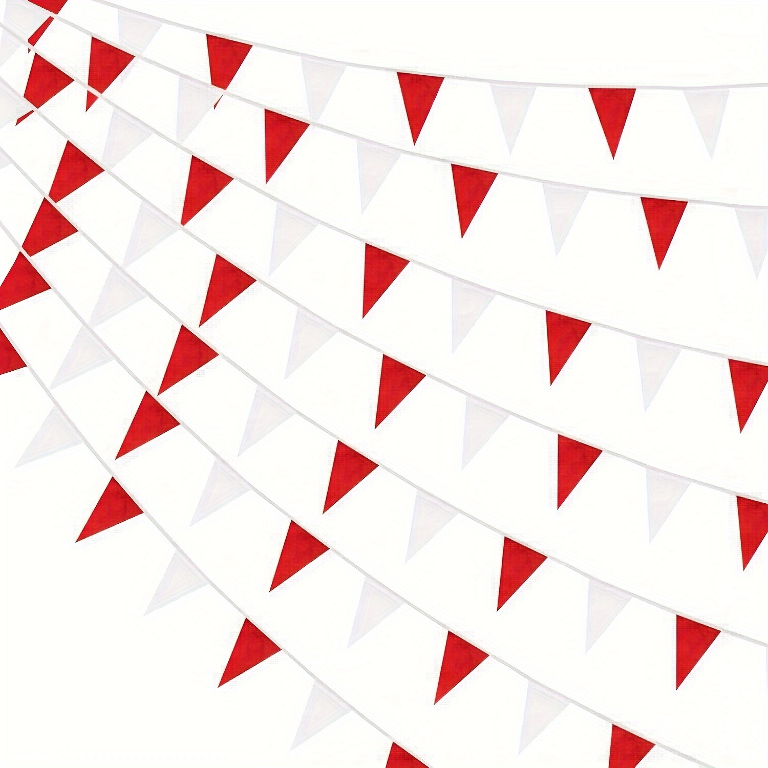 

Red And White Triangle Pennant Banner - 10m/32.8ft Plastic Bunting Flags For Weddings, Birthday Parties, And Garden Celebrations - Festive Decoration (pack Of 1, 20 Flags Per String)