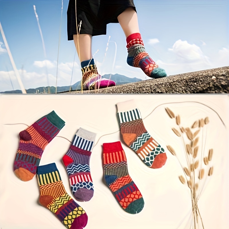 

5 Pairs Womens Thicken Thermal Wool Cashmere Casual Sports Winter Hiking Socks