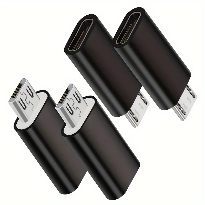 

4-pcs Usb C To Micro Usb Adapter, Type-c Female To Micro Usb Male Converters, Charging And Data Sync Compatible With Samsung , S6, Nexus 5/6, And More Micro Usb Devices