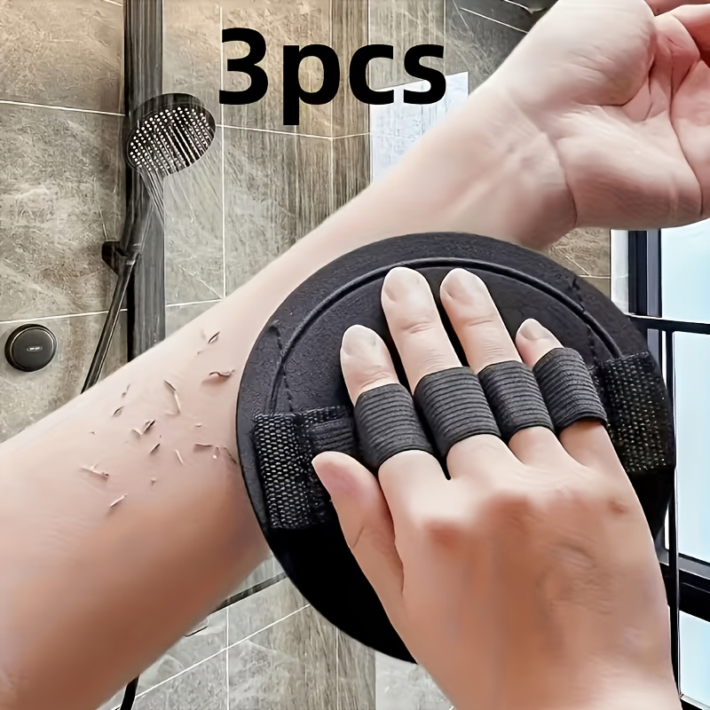 TEMU 3pcs Exfoliating Shower Set, Gentle Clay- Body Scrub Mitt, And Easy-to-use Polyester Shower Accessory, Personal Care Bath Tool For