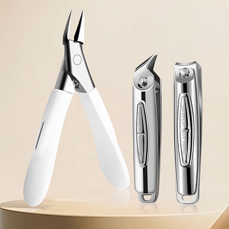 

3-piece Professional Stainless Steel Nail Care Set - Precision Slanting Nipper, Cuticle Remover, And Toenail Clippers For Toenails, Ingrown Nail Treatment, And Pedicure Tools - Unscented