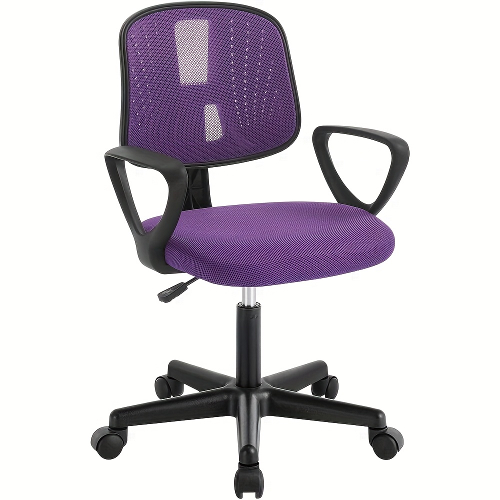 Armchair, Teen Chair, Task Chair, Swivel Chair, Adjustable Height, With Castors, Armrests, Breathable Mesh Backrest, Suitable For Teen Rooms And Home Offices