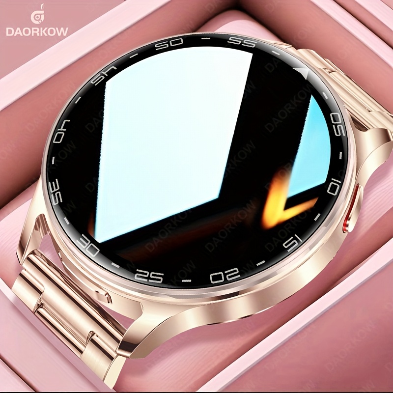 DAORKOW moterų sveikatos smartlaikrodis su įmontuota bevieliu garso klausykla, 3,53 cm IPS ekranas, 360p, vandens atsparus, USB įkrovimas, 280mAh baterija, lydinis korpusas, silikono diržas, 88688 mikroschema, keli sporto režimai, magnetinis įkrovimas, bevielis 5.2, 90% ekranų santykis, puikus dovanų moterims