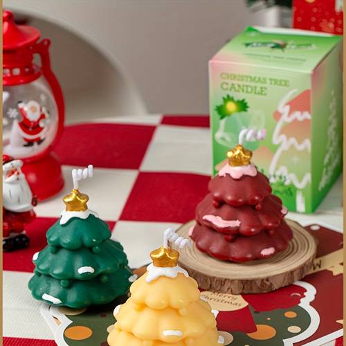 christmas party scented candles with a festive atmosphere handmade candles as holiday gifts and decorations featuring christmas tree scents