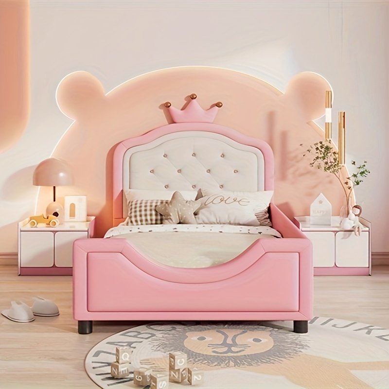 

Pink Double Bed, Low , Interior And Button Cluster Head