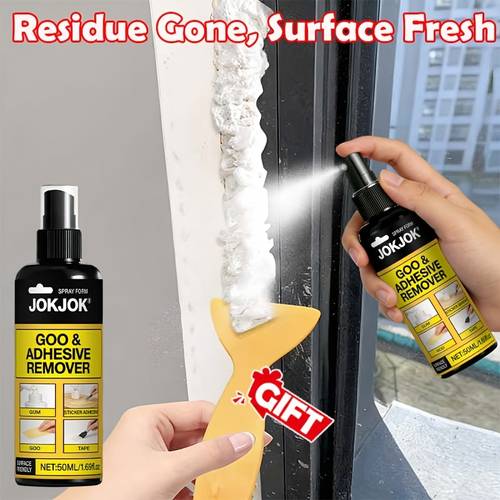 household residue remover spray with scraper remove sticker marks label tape decal and sticky from glass tile tables doors cabinets kitchen and areas