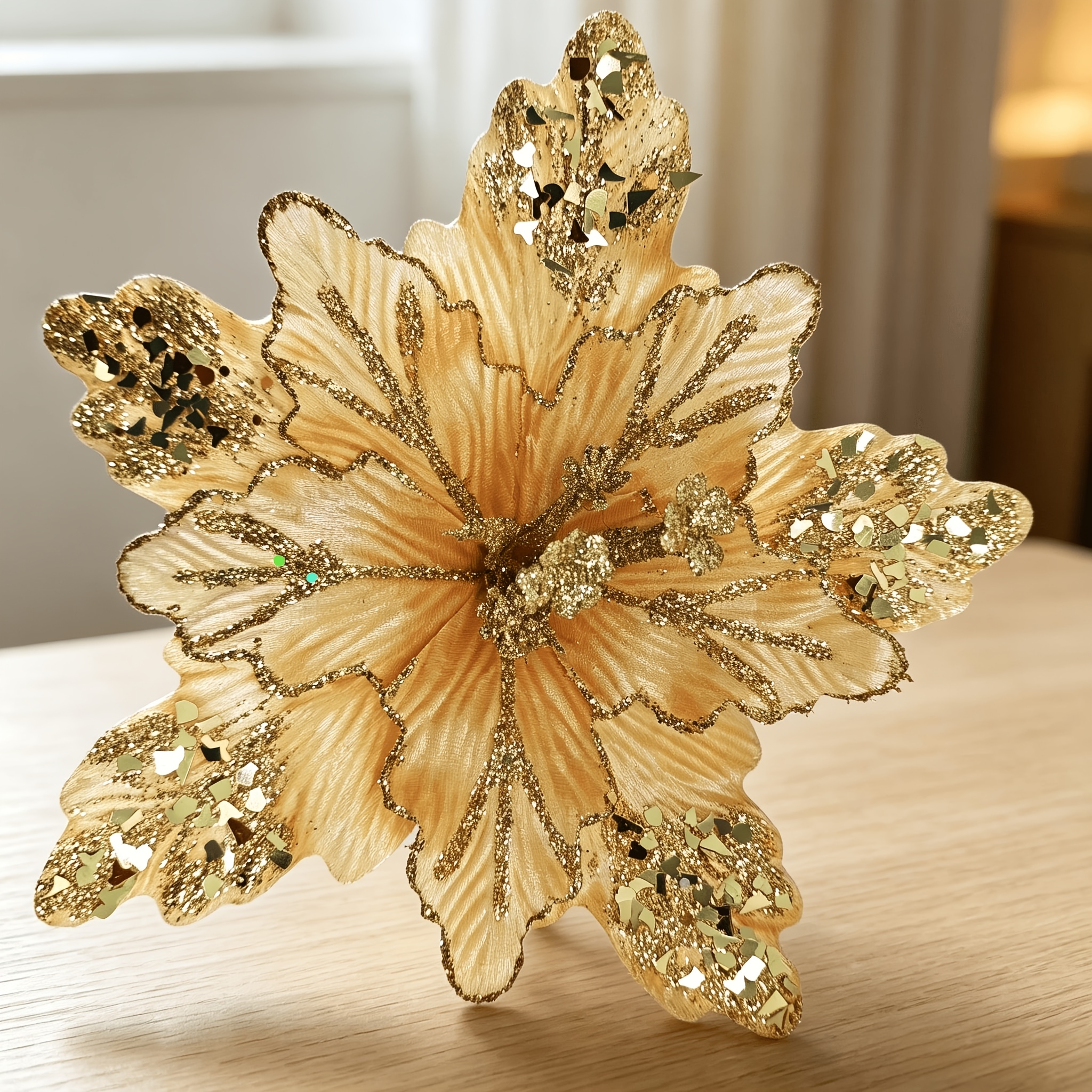 TEMU 28cm/11-inch Artificial Flower, Suitable For Christmas Tree Decorations, Vine-style Vase Fillers, And Other Holiday Decor To Enhance The Festive