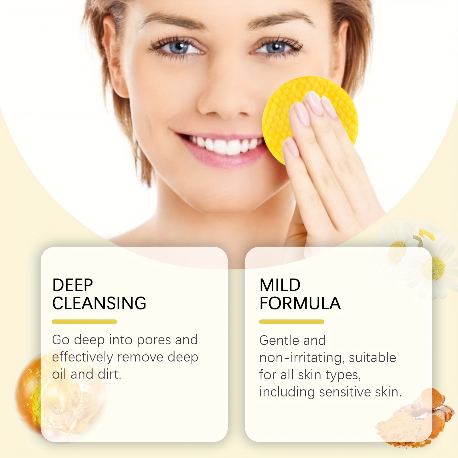 Kurkuma Kojic Säure Reinigungspads – 40 Stück, Zur Gesichtsreinigung & Peeling, Mit Vitamin C