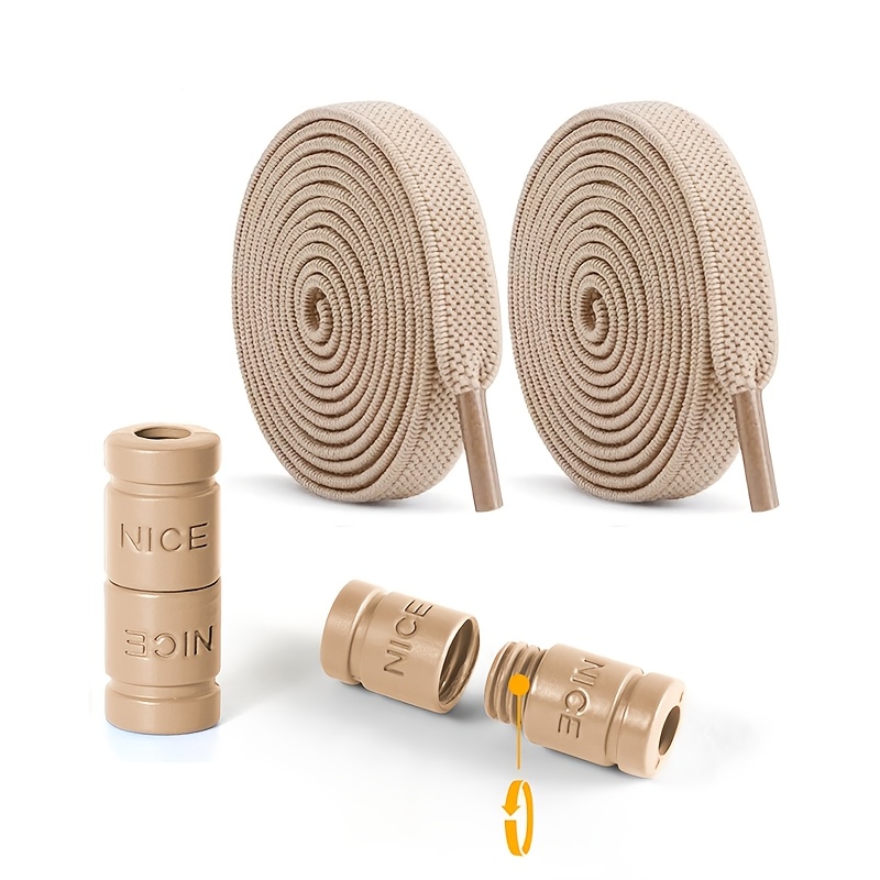 TEMU 1 Paire de Lacets Élastiques à Bouton de Mode Anti-Dérapants Nœud, Lacets Plats Plus Larges de 0,8 cm, Adaptés aux Chaussures Décontractées et