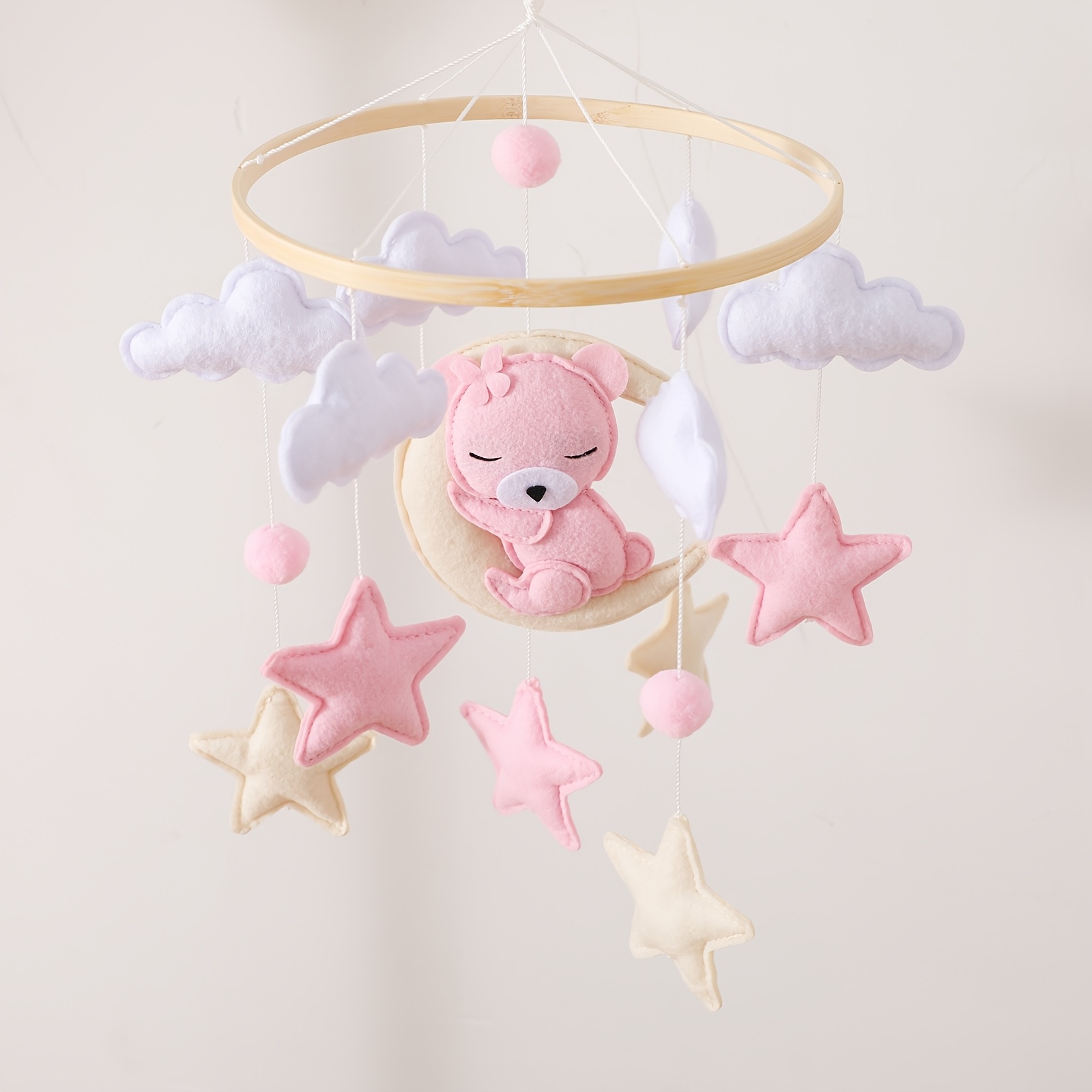 felt pink mobile crib wooden baby room hanging Temu Philippines