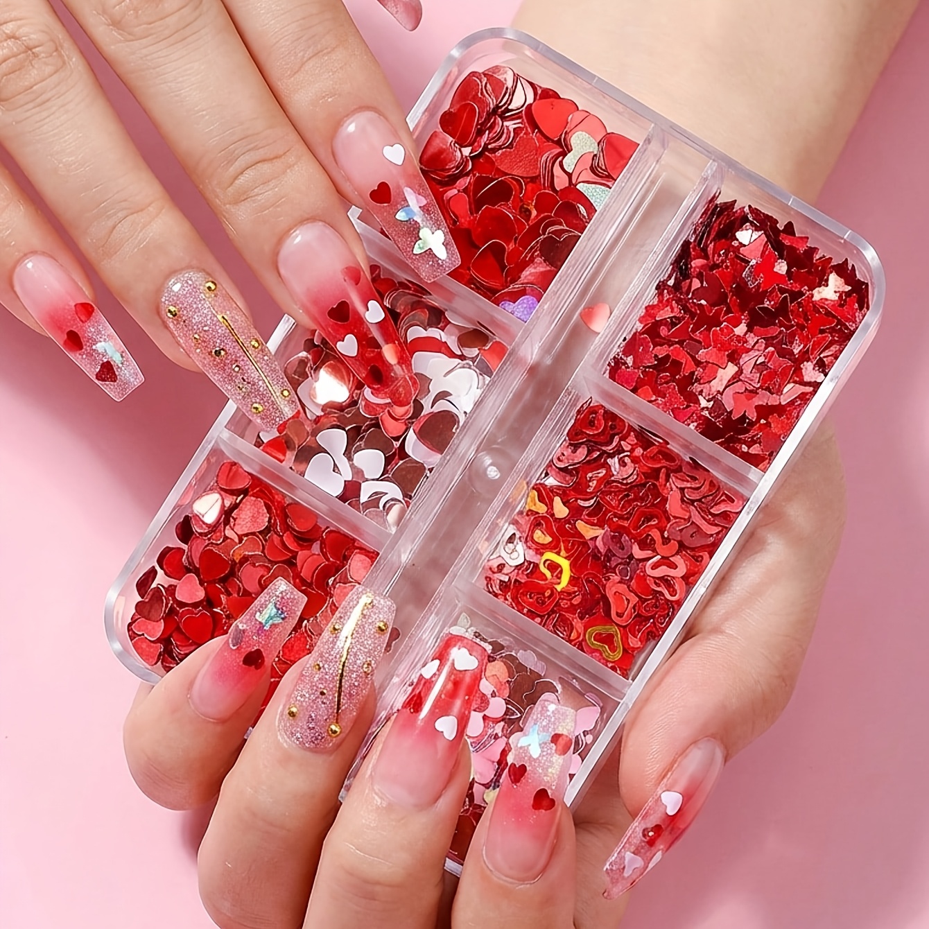 a box heart shaped glitter sequins perfect valentines day - Temu Mauritius