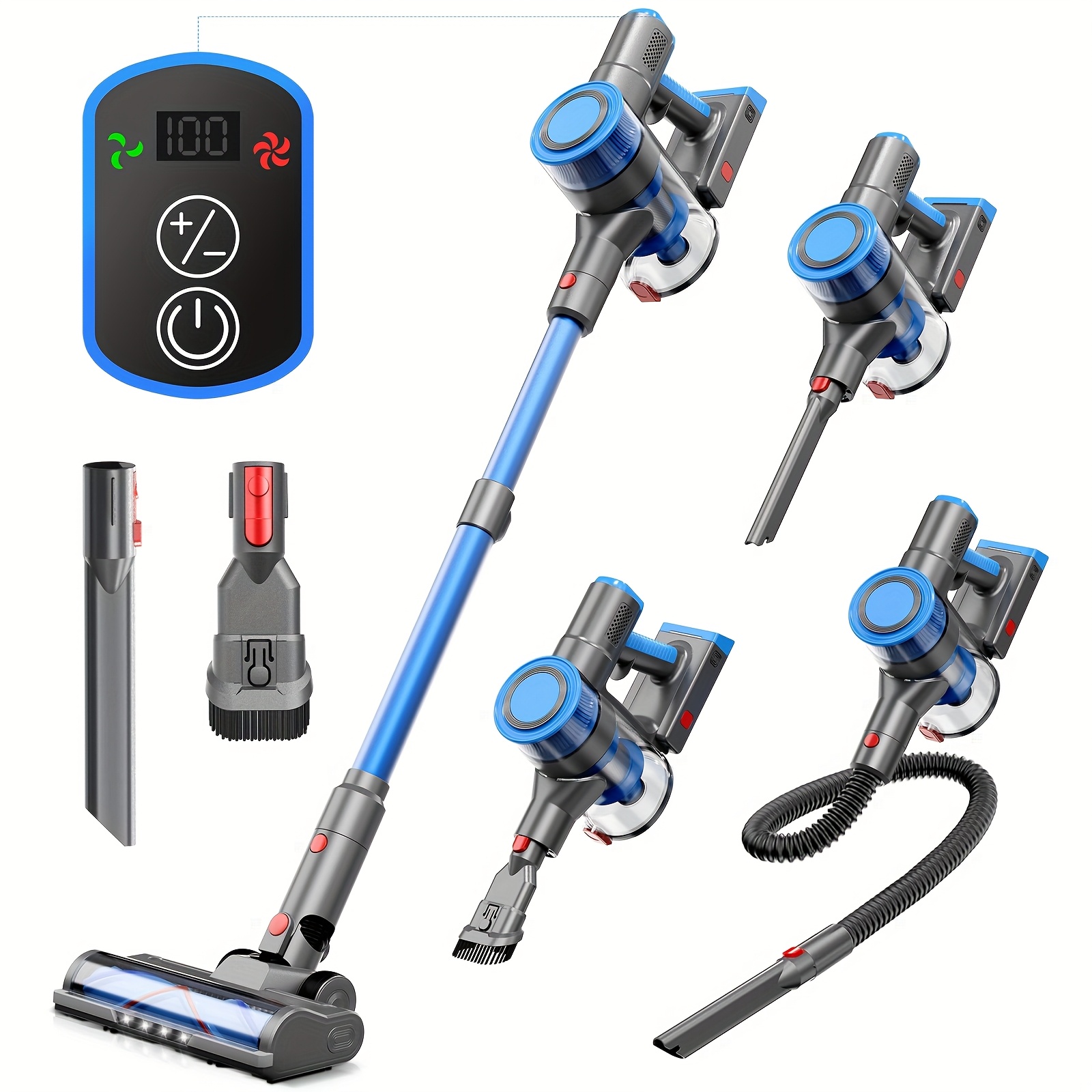 TEMU Cordless Vacuum Cleaner, Powerful Stick Vacuum With 40min , Anti- Vacuum Cleaners For Home, Rechargeable Wireless Vacuum For Hardwood Floor Carpet Pet Hair
