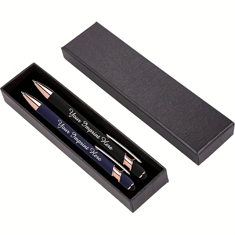TEMU Custom Metal Pens, 2 Pens With 1 Complimentary Pen Case Included. Supports Laser Engraving Of Personalized Text. Suitable For Office, Study, And