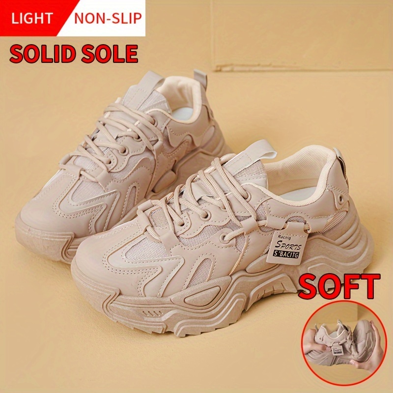 

Women' Color Mesh Sneakers, Lace Up Platform Soft Comfort Shoes, Low-top Breathable Trainers