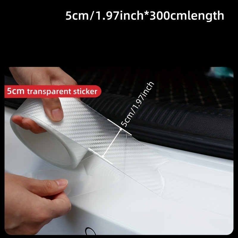 TEMU 1pc 3d Transparent Fiber Car Door Edge Protector - Scratch, Wear & Weather Resistant Adhesive Film, Easy To Clean, Multiple Sizes (5cm/1.97" &