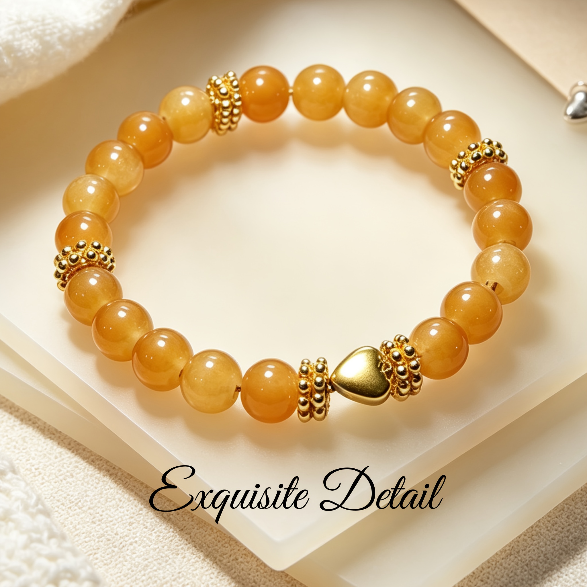 TEMU 1 bracelet en cristal jaune chaud, style jaune chaud doux et polyvalent, cadeau pour le anniversaire de ou de meilleure ou les fêtes