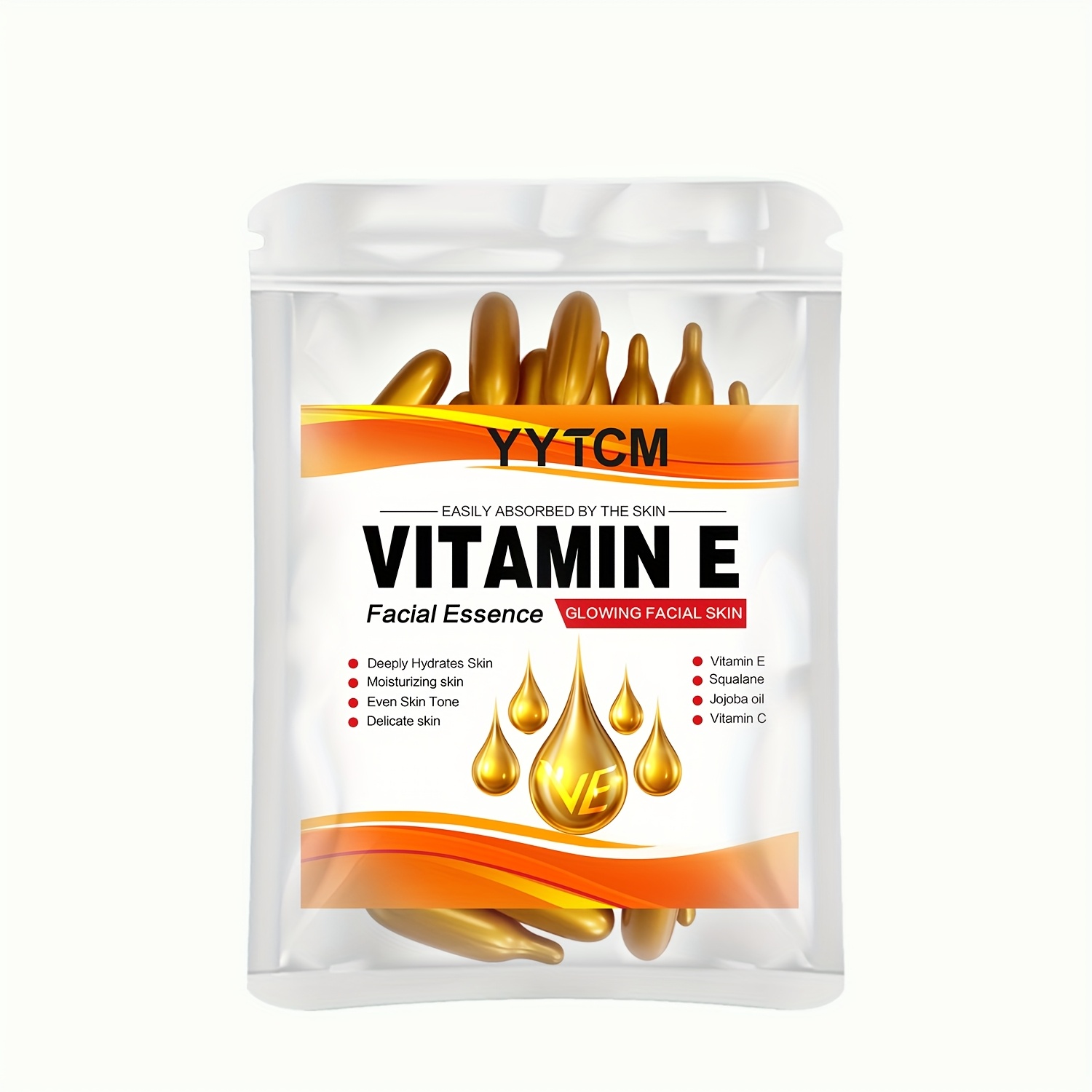 Image of Vitamin E Deep Moisturizing Capsule , Hydrates And The Skin, Contains Plant Squalane And Vitamin C, Hydrates And Brightens The Skin X 30 Capsules) / Bag - 1 Bag