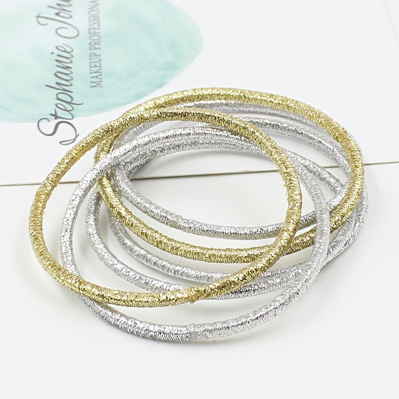 

Anneau de Cheveux Brillant Doré et Argenté Accessoire de Pendentif de Produit Coiffure
