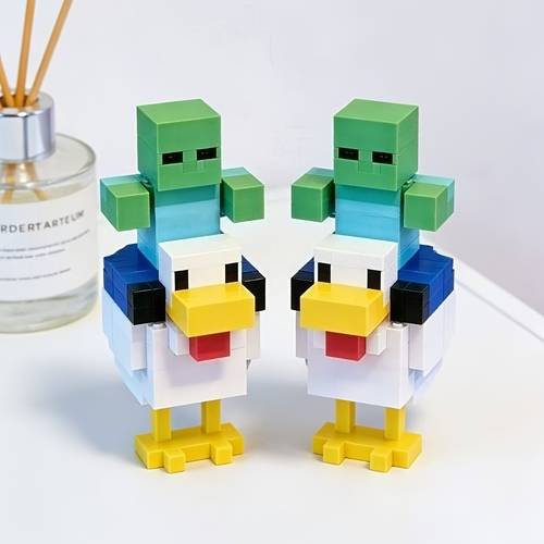 2pcs 3d printed chicken knight characters character models desktop ornaments creative handcrafts