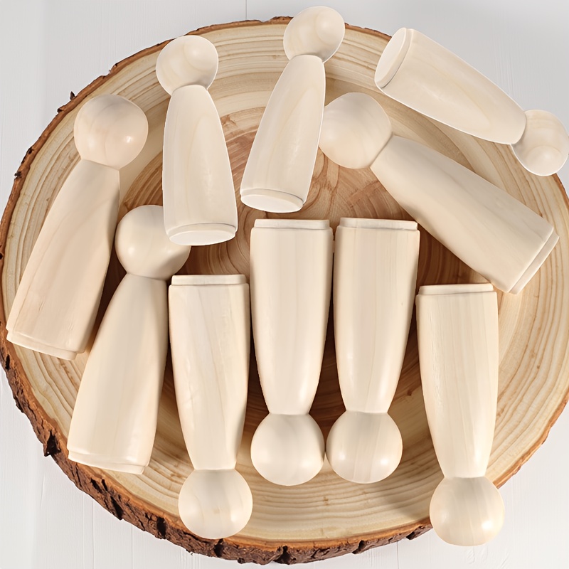 TEMU 10pcs Of Unpainted Wooden Crafts, Suitable For Diy, Weddings, Party Decorations, Christmas, Halloween Decorations, Painting, Etc.