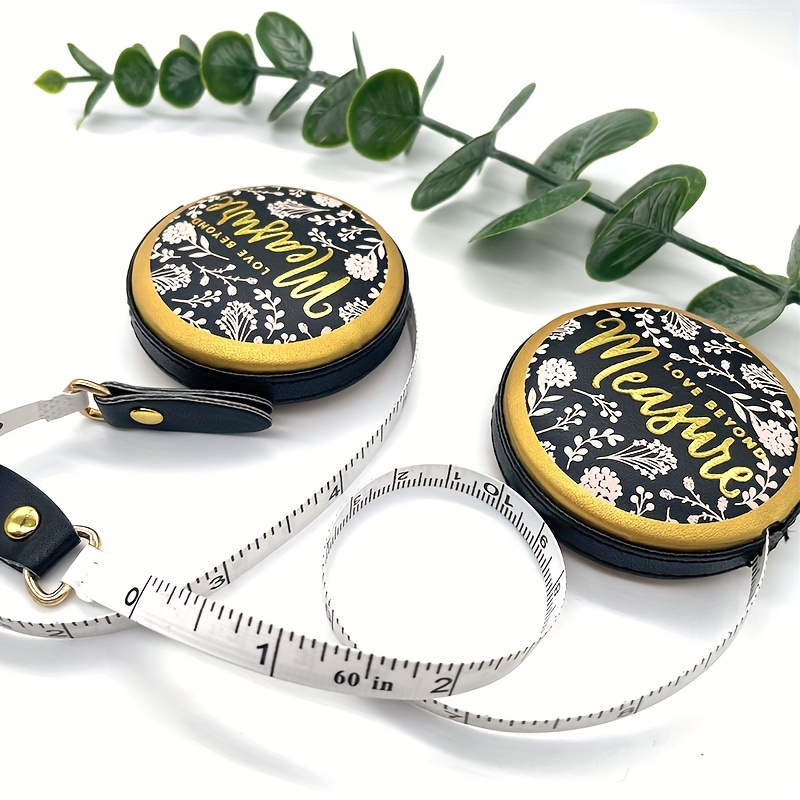 

1pc Compact Artificial Leather Automatic Locking Tape Measure - Use And As A Gift.