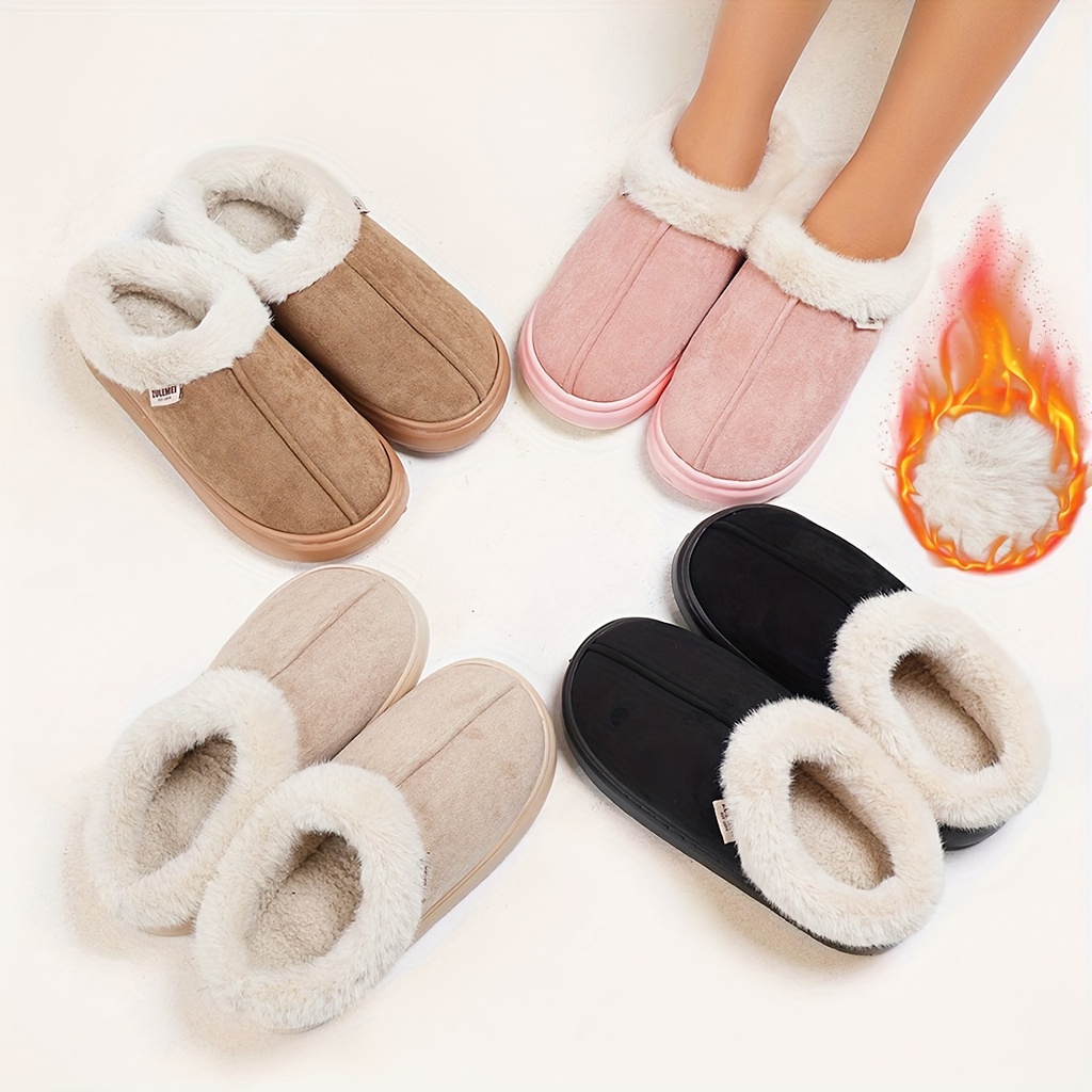 

Pantoufles Doublées en Peluche pour Femmes - Chaussures d'Intérieur Chaudes et Antidérapantes pour le Confort